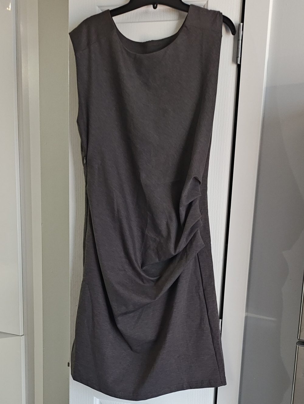 Kaffe Slate Gray Sleeveless Draped Sheath Dress